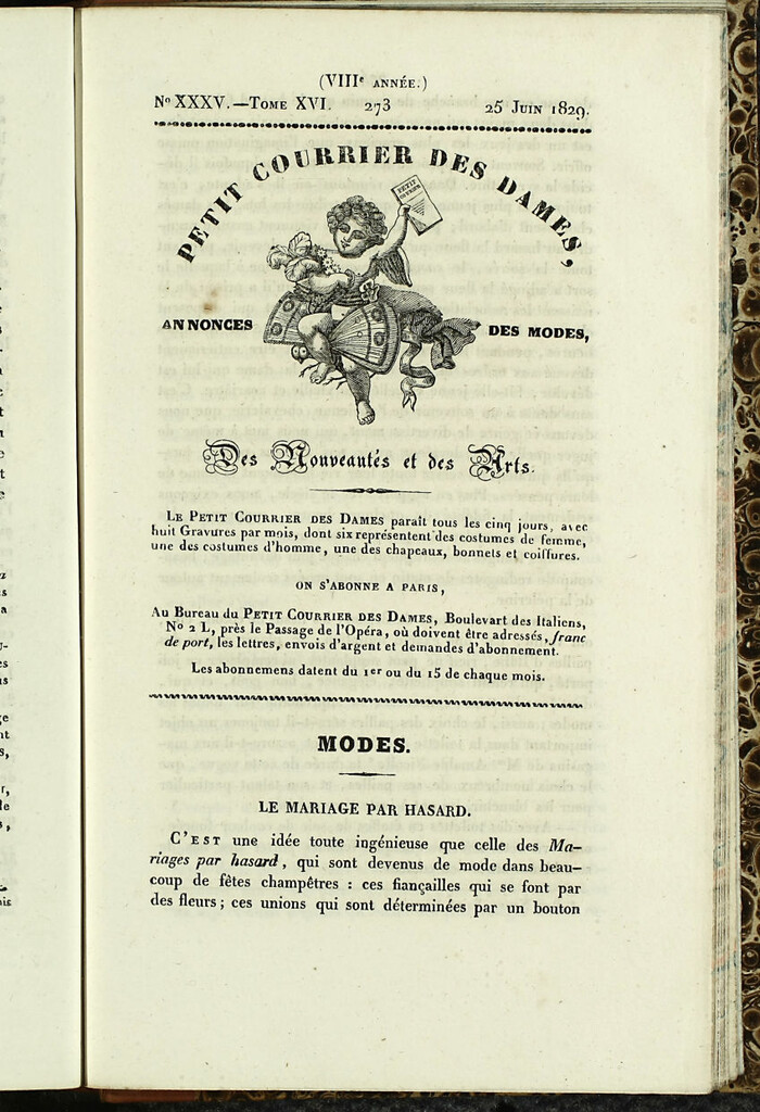 Miniatura de Petit Courrier des Dames : annonces des modes, des nouveautés et des arts del 25 de Junio de 1829