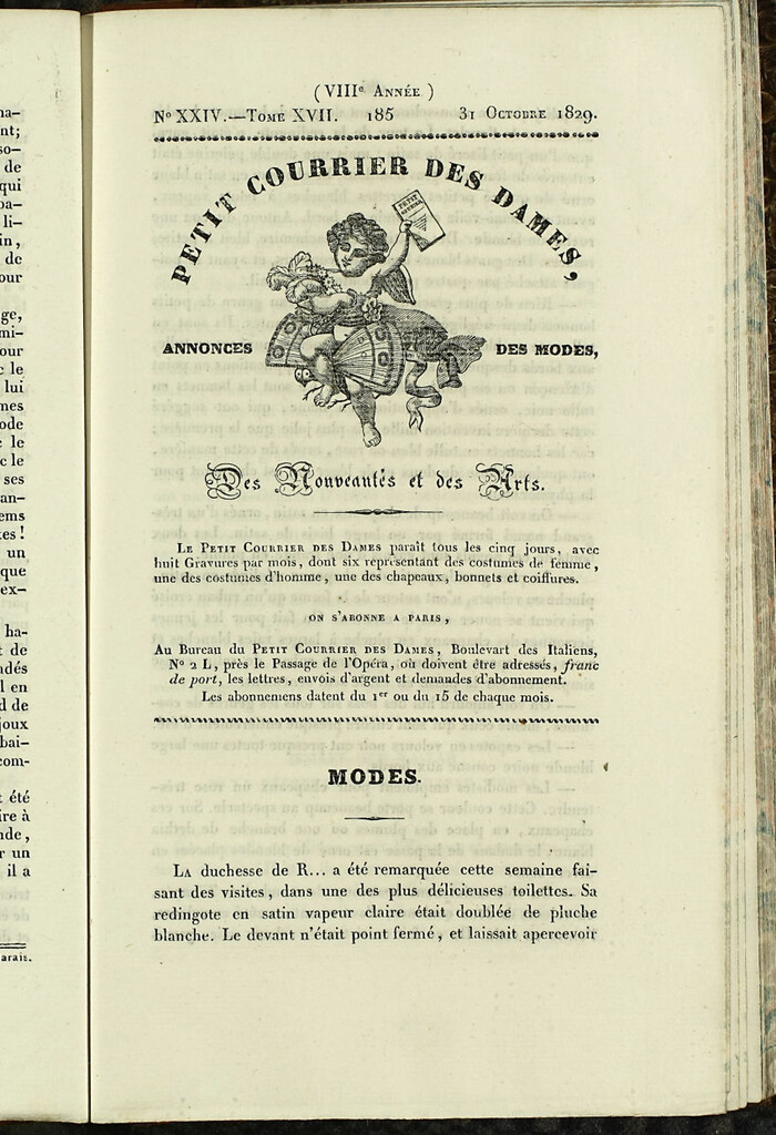 Miniatura de Petit Courrier des Dames : annonces des modes, des nouveautés et des arts del 31 de Octubre de 1829