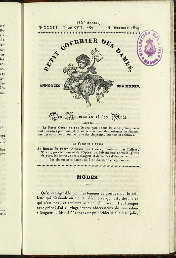 Miniatura de Petit Courrier des Dames : annonces des modes, des nouveautés et des arts del 15 de Diciembre de 1829