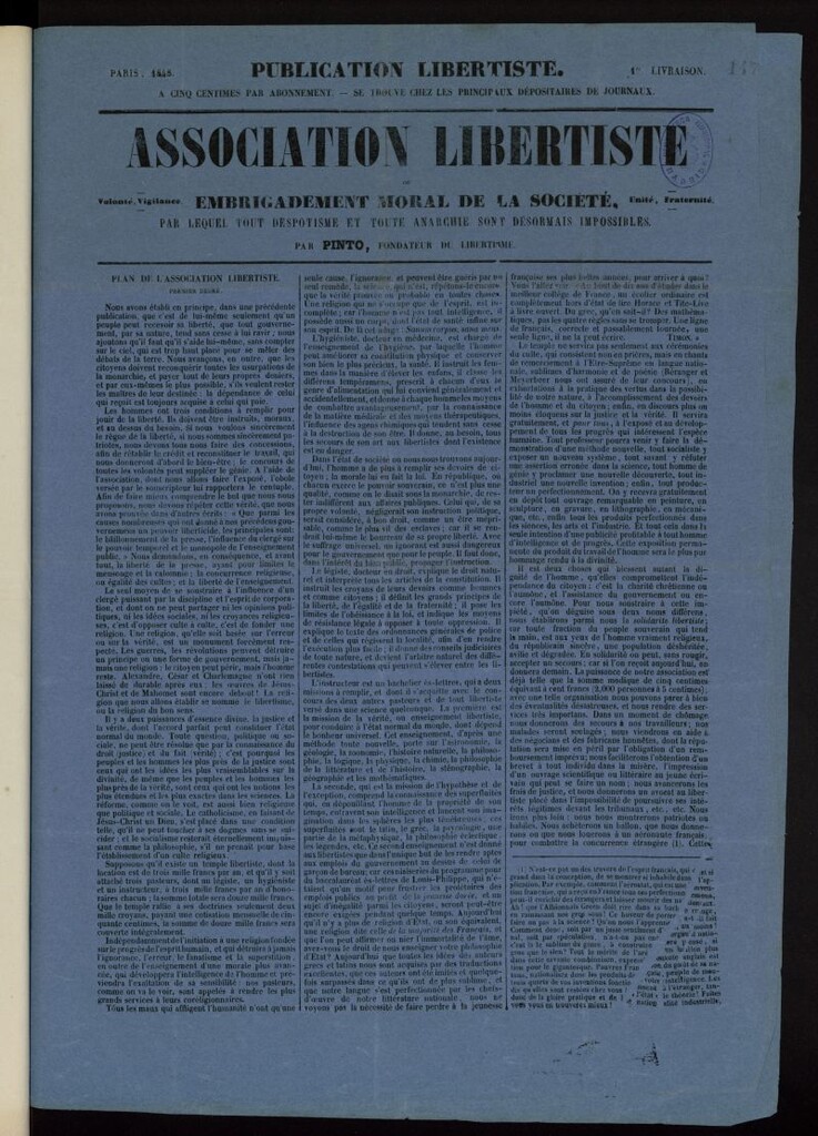 Miniatura de Association Libertíste ou Embrigadement Moral de la Societé