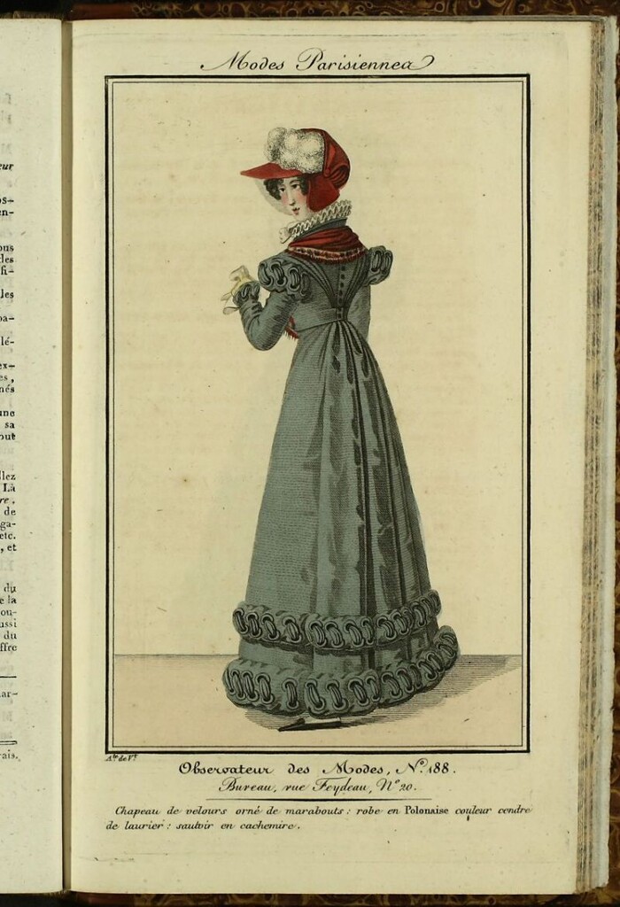 Miniatura de Petit Courrier Des Dames del 31 de diciembre de 1824.Figurines