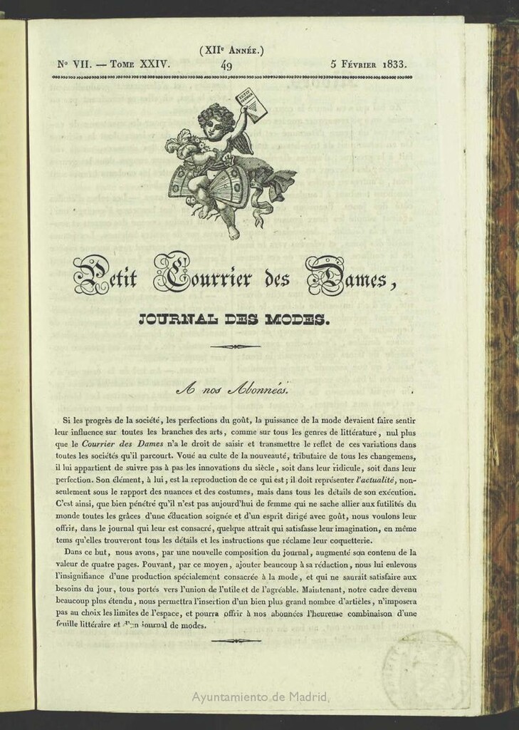 Miniatura de Petit Courrier des Dames : journal des modes del 5 de Febrero de 1833