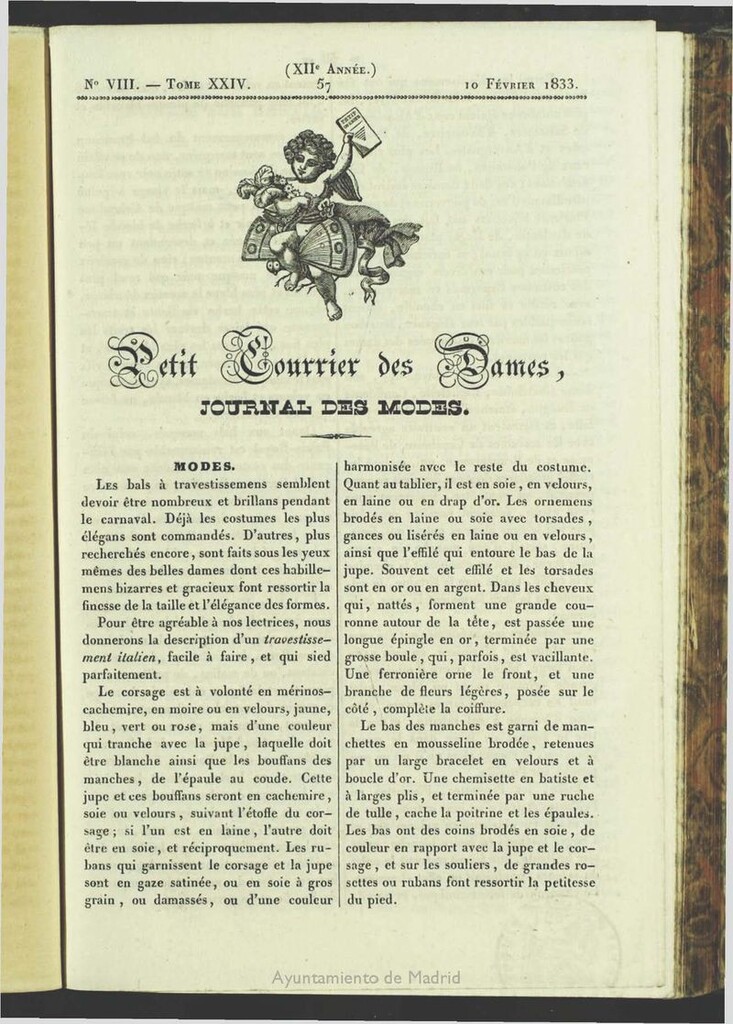 Miniatura de Petit Courrier des Dames : journal des modes del 10 de Febrero de 1833