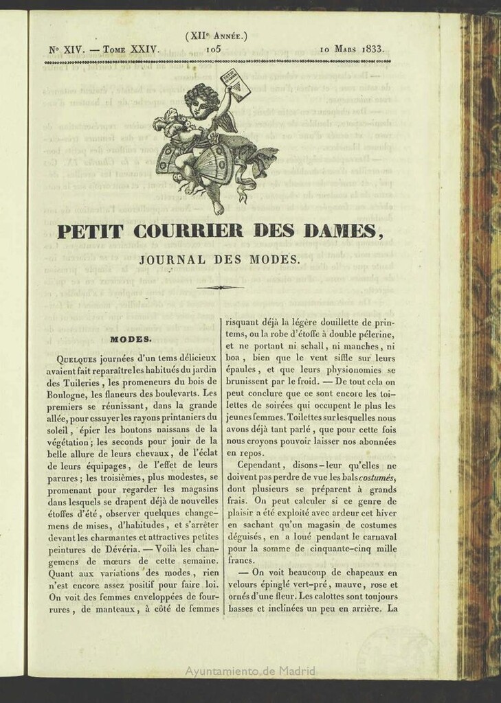 Miniatura de Petit Courrier des Dames : journal des modes del 10 de Marzo de 1833