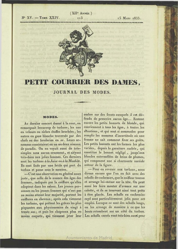 Miniatura de Petit Courrier des Dames : journal des modes del 15 de Marzo de 1833