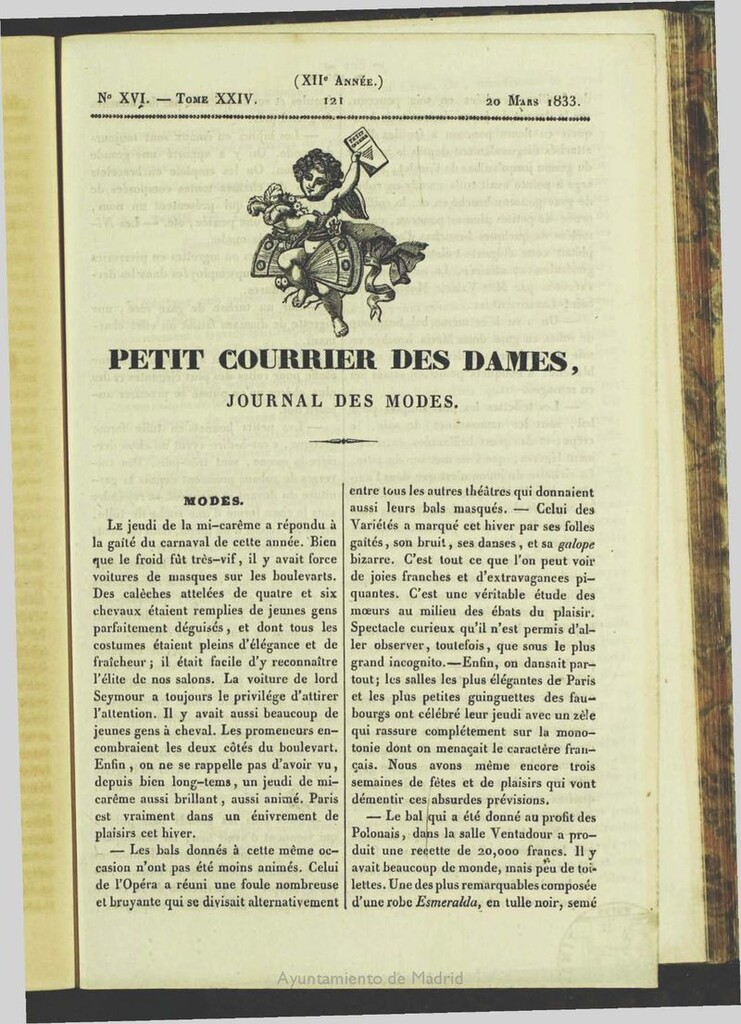 Miniatura de Petit Courrier des Dames : journal des modes del 20 de Marzo de 1833