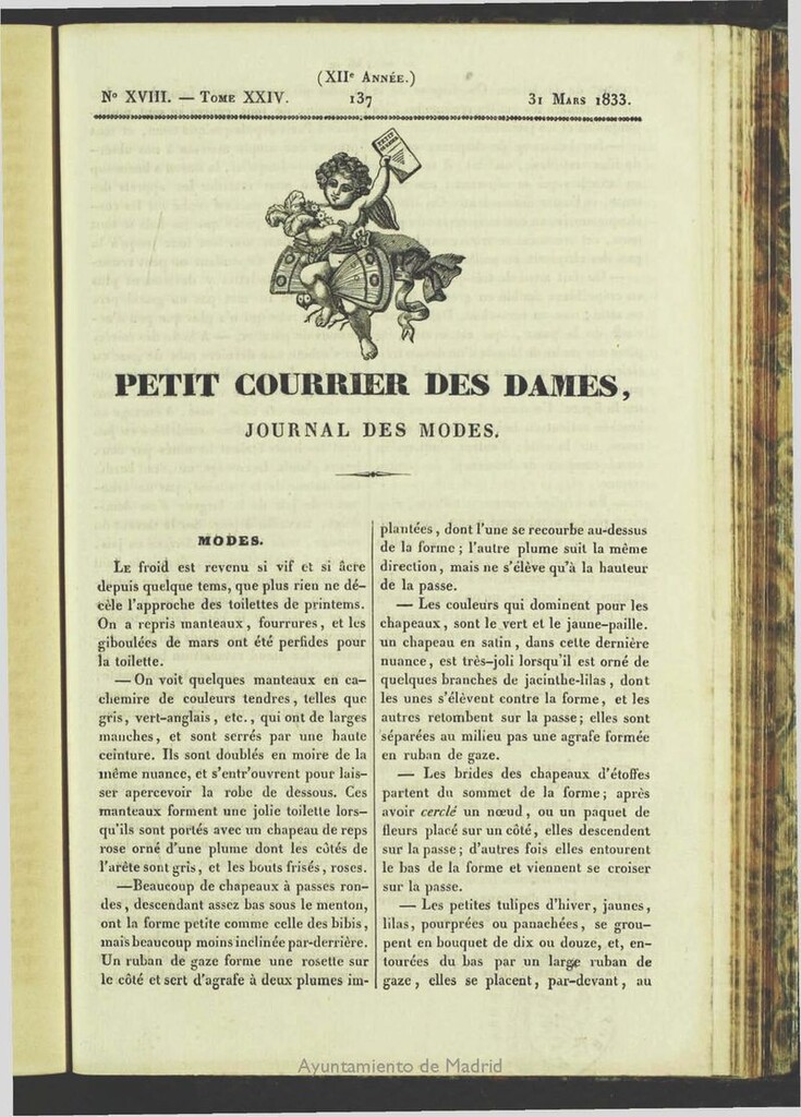 Miniatura de Petit Courrier des Dames : journal des modes del 31 de Marzo de 1833