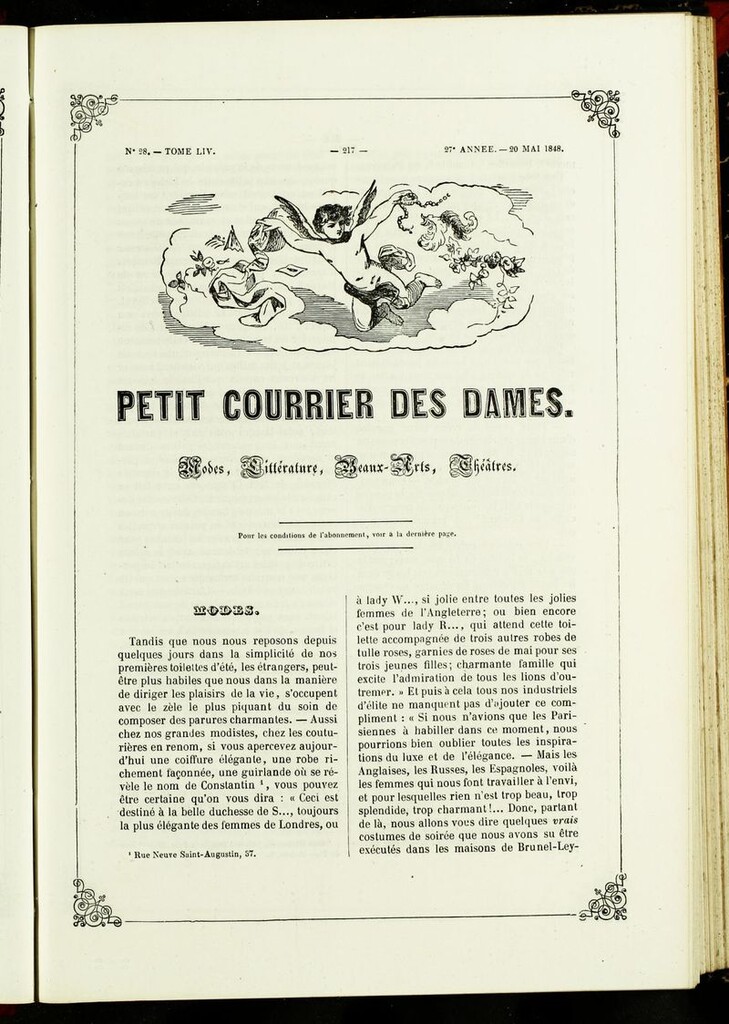 Miniatura de Petit Courrier des Dames : annonces des modes, des nouveautés et des arts del 20 de Mayo de 1848