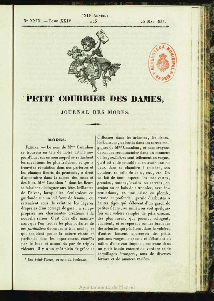 Miniatura de Petit Courrier des Dames : journal des modes del 25 de Mayo de 1833