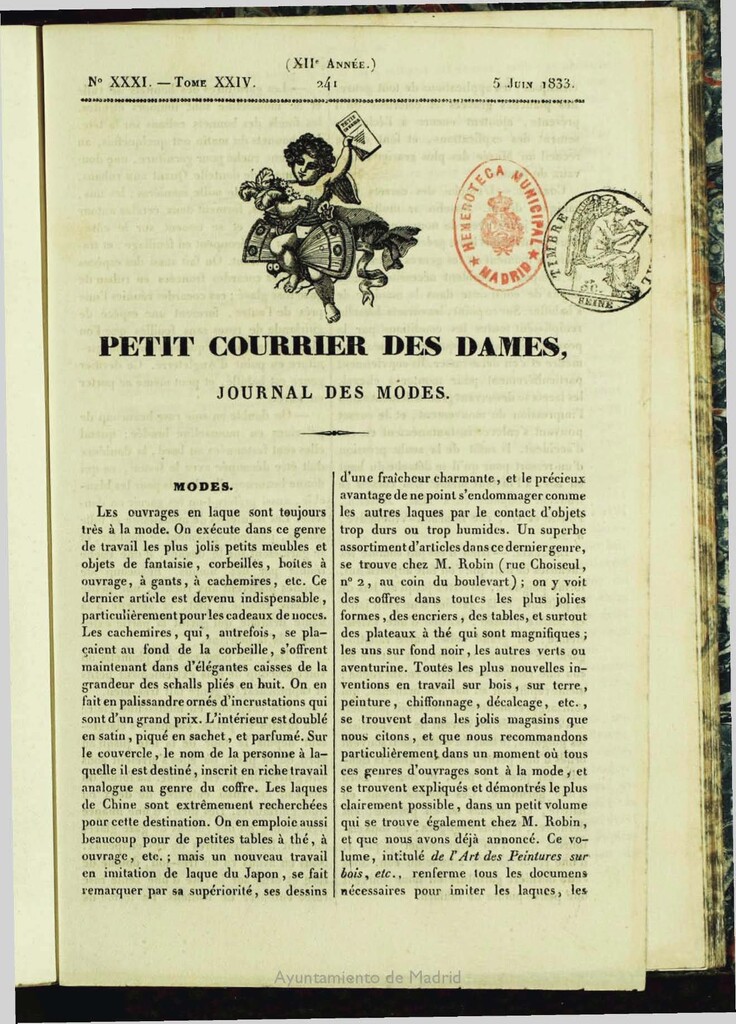 Miniatura de Petit Courrier des Dames : journal des modes del 05 de Junio de 1833