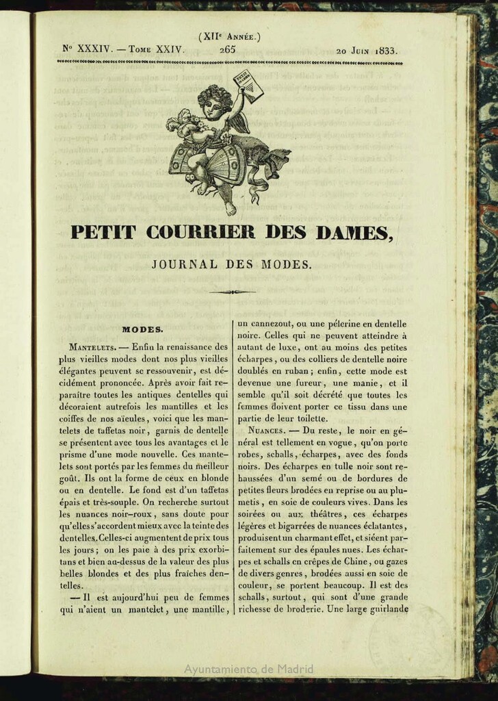 Miniatura de Petit Courrier des Dames : journal des modes del 20 de Junio de 1833