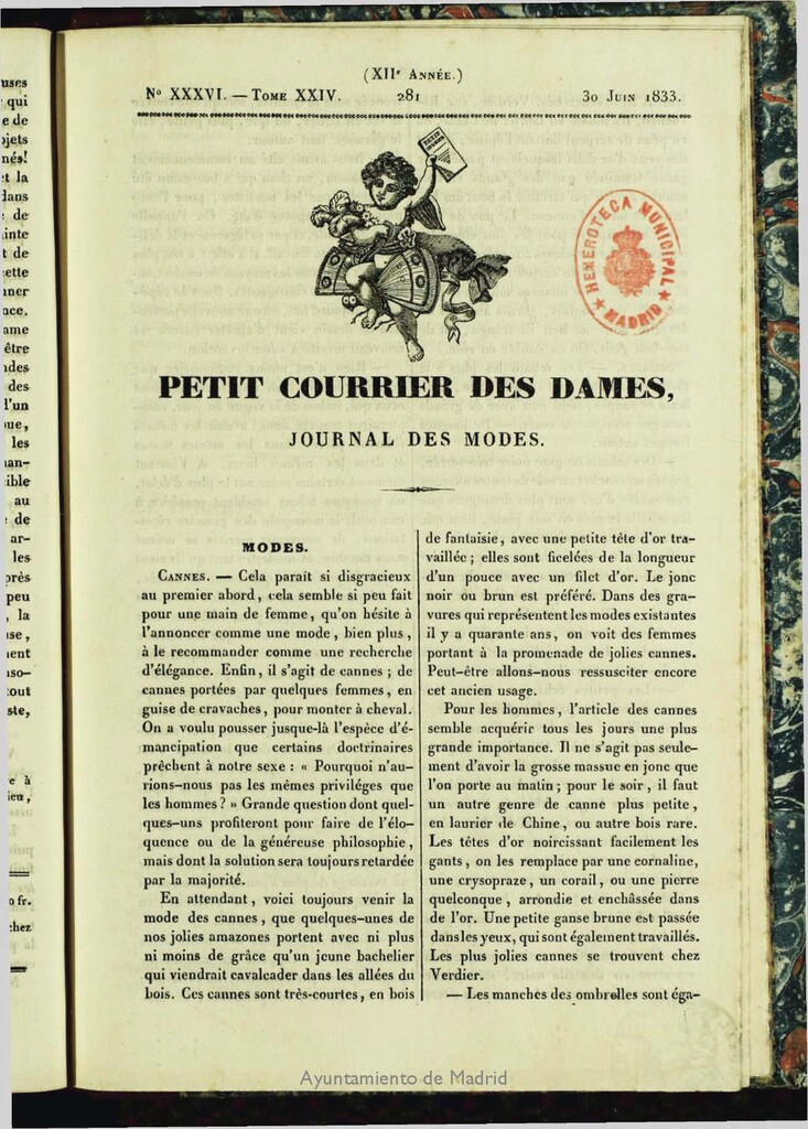 Miniatura de Petit Courrier des Dames : journal des modes del 30 de Junio de 1833