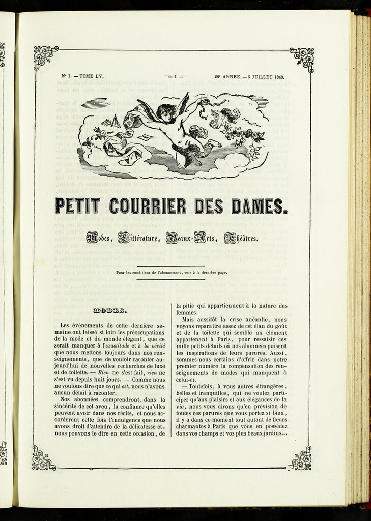 Miniatura de Petit Courrier des Dames : annonces des modes, des nouveautés et des arts del 5 de Julio de 1848