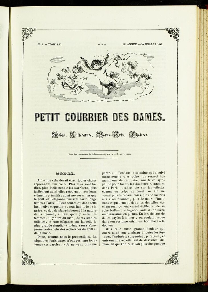 Miniatura de Petit Courrier des Dames : annonces des modes, des nouveautés et des arts del 10 de Julio de 1848