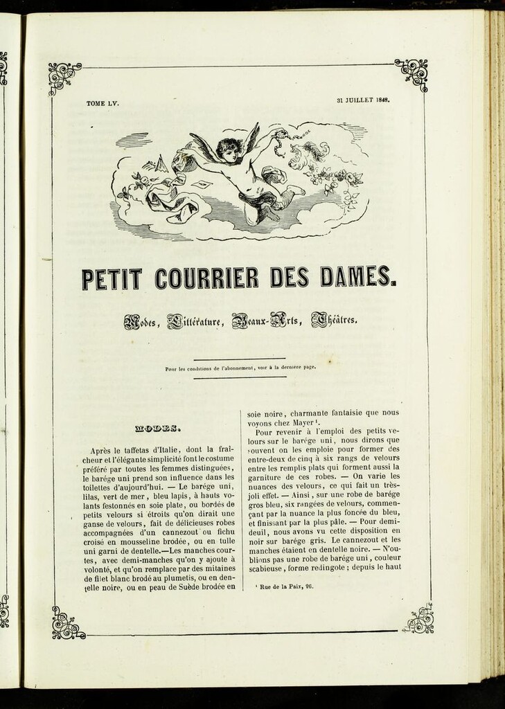 Miniatura de Petit Courrier des Dames : annonces des modes, des nouveautés et des arts del 31 de Julio de 1848