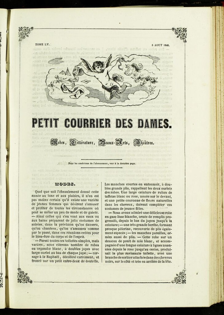 Miniatura de Petit Courrier des Dames : annonces des modes, des nouveautés et des arts del 5 de Agosto de 1848