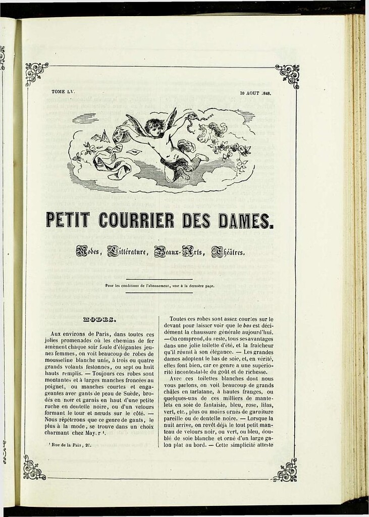 Miniatura de Petit Courrier des Dames : annonces des modes, des nouveautés et des arts del 10 de Agosto de 1848