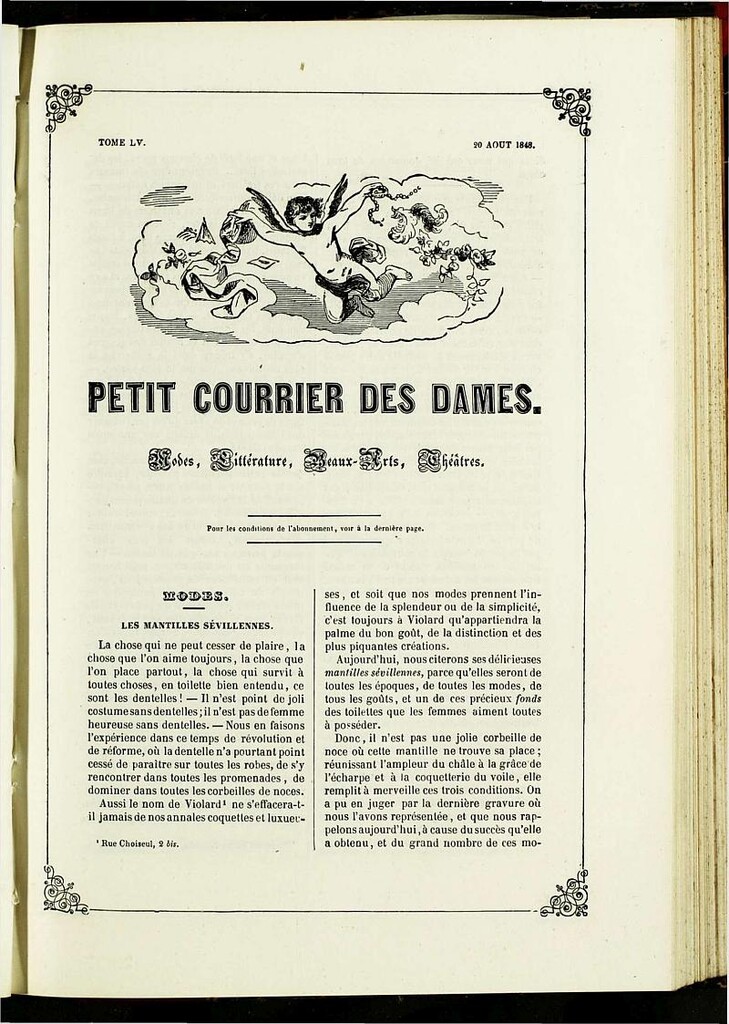 Miniatura de Petit Courrier des Dames : annonces des modes, des nouveautés et des arts del 20 de Agosto de 1848