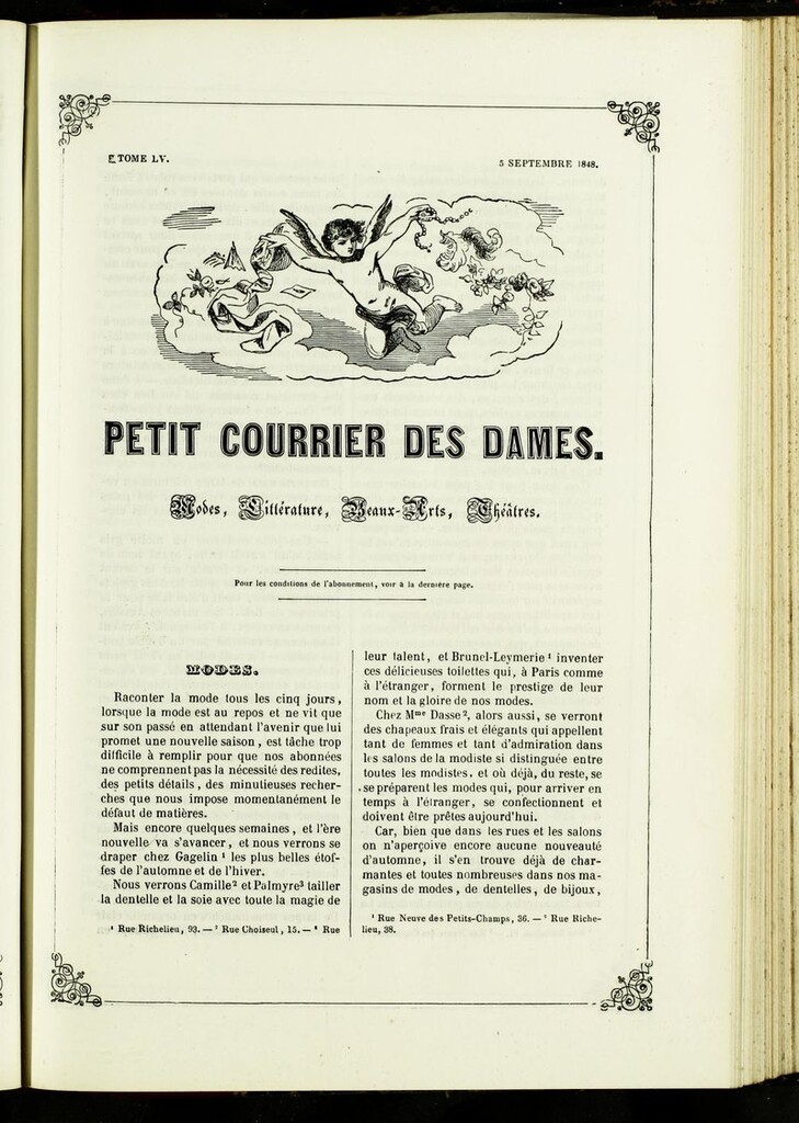 Miniatura de Petit Courrier Des Dames del 5 de septiembre de 1848