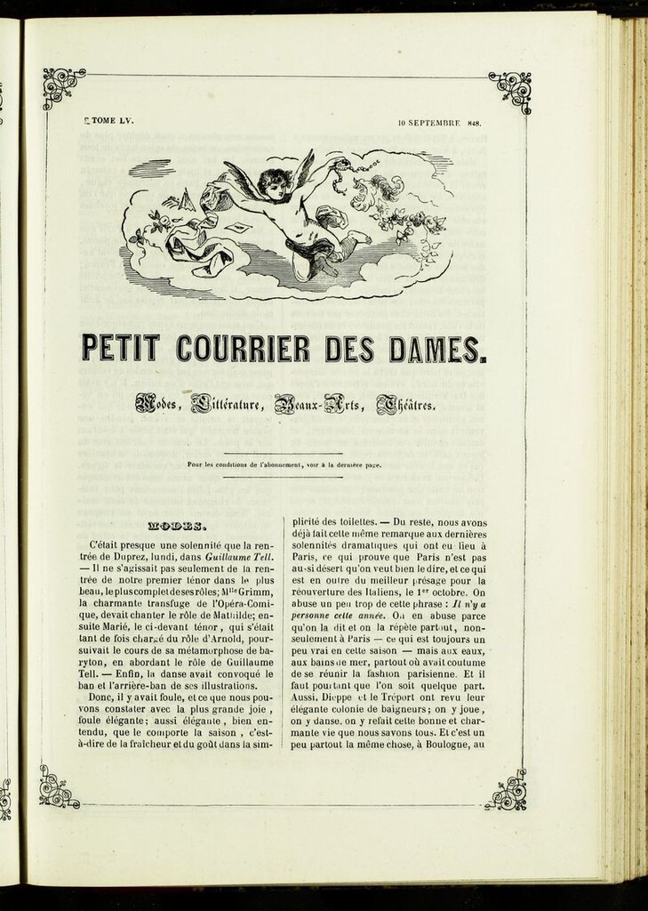 Miniatura de Petit Courrier Des Dames del 10 de septiembre de 1848
