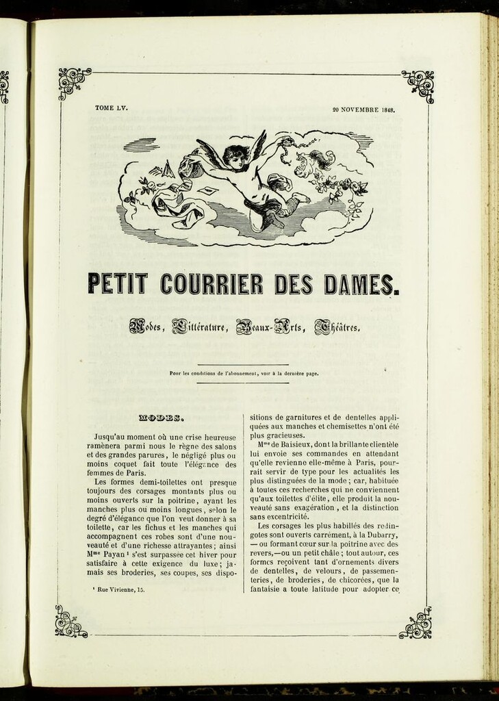 Miniatura de Petit Courrier Des Dames del 20 de noviembre de 1848