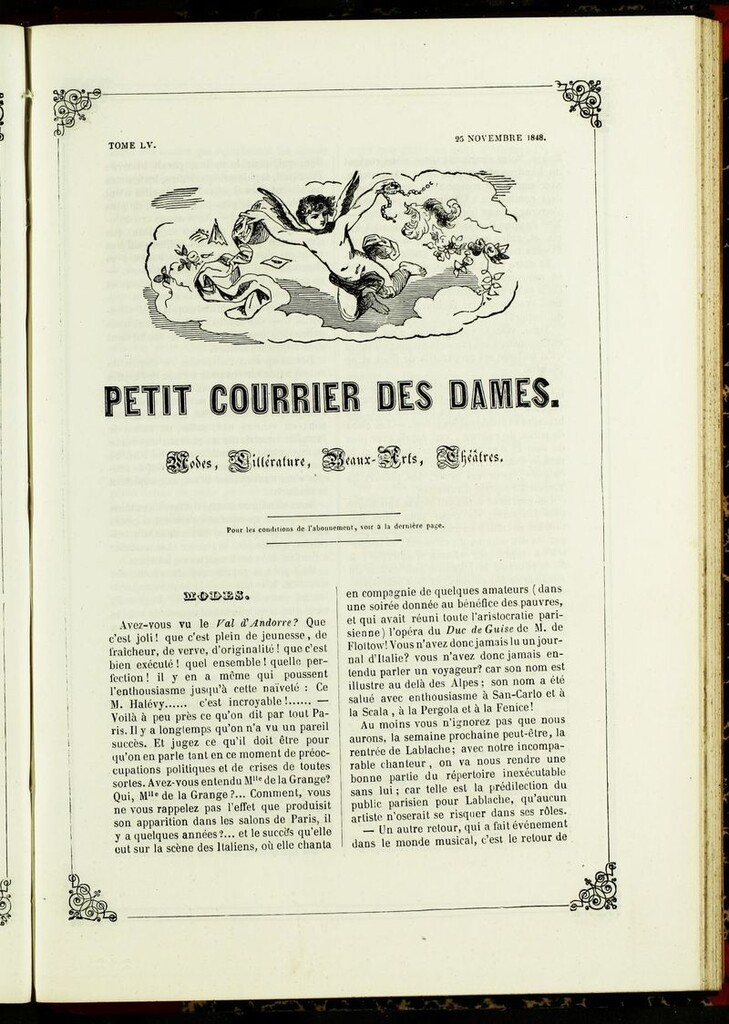 Miniatura de Petit Courrier Des Dames del 25 de noviembre de 1848