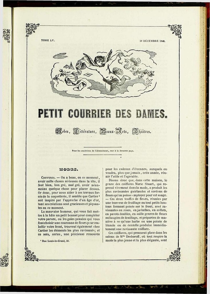 Miniatura de Petit Courrier Des Dames del 10 de diciembre de 1848