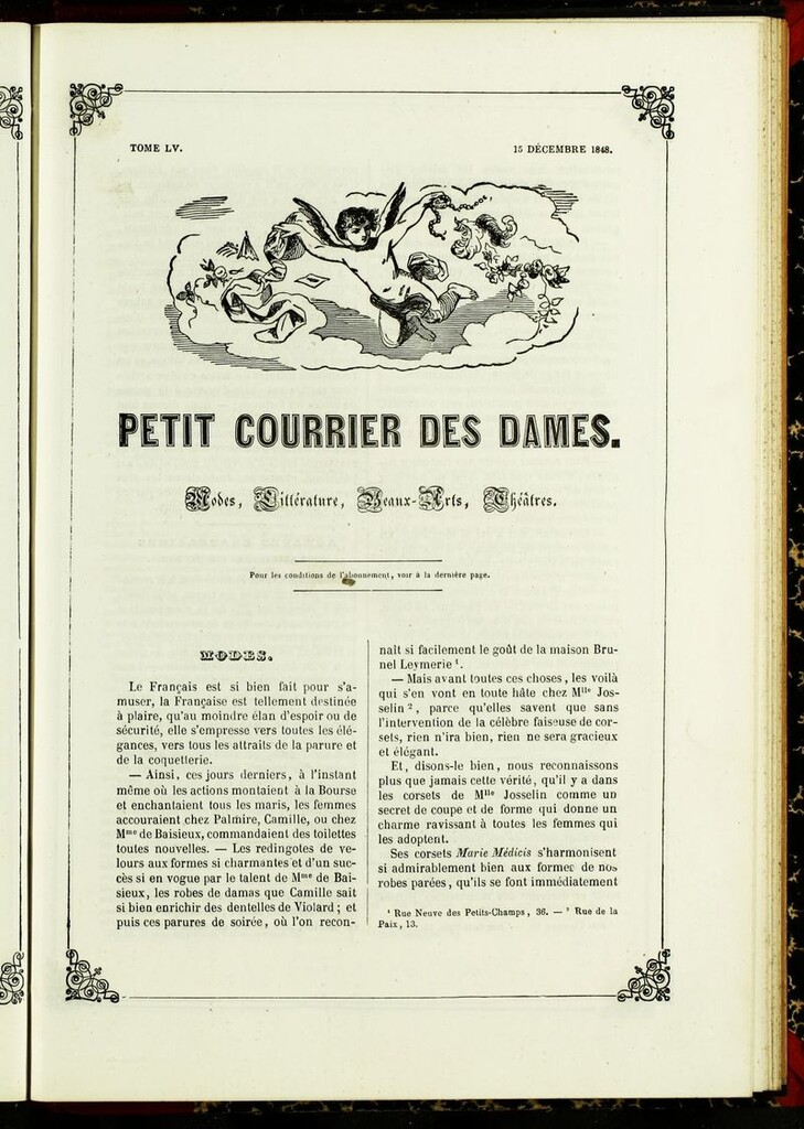Miniatura de Petit Courrier Des Dames del 15 de diciembre de 1848