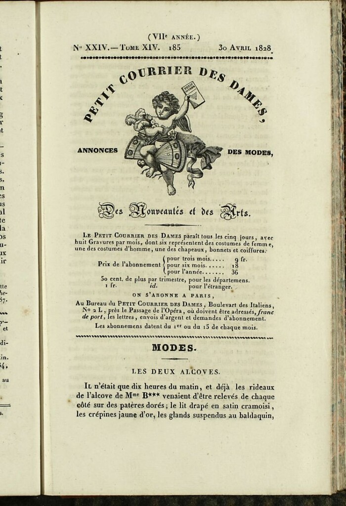 Miniatura de Petit Courrier des Dames : annonces des modes, des nouveautés et des arts del 30 de Abril de 1828