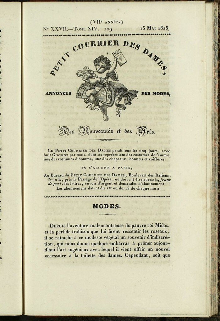 Miniatura de Petit Courrier des Dames : annonces des modes, des nouveautés et des arts del 15 de Mayo de 1828