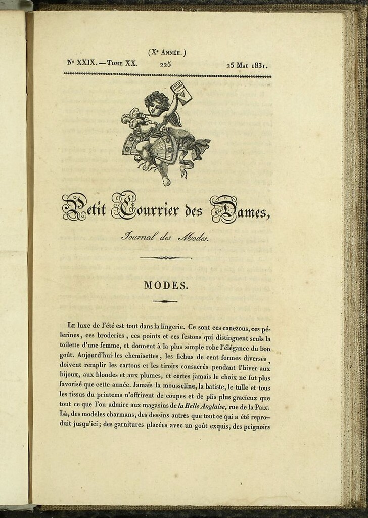 Miniatura de Petit Courrier des Dames : annonces des modes, des nouveautés et des arts del 25 de Mayo de 1831
