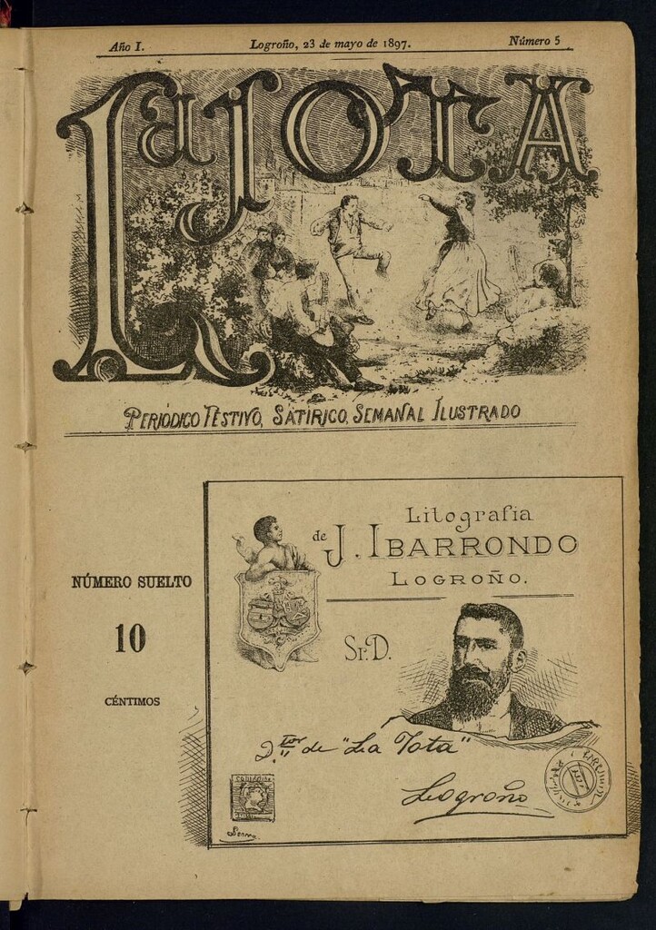 Miniatura de La Jota : periódico festivo, satírico, semanal, ilustrado del 23 de mayo de 1897