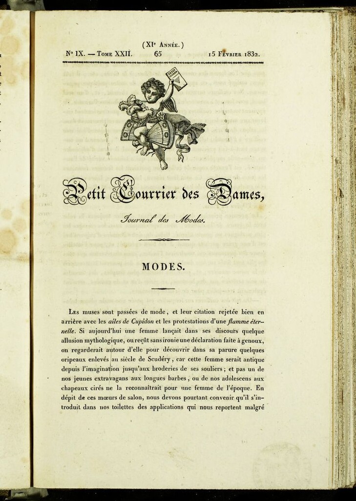 Miniatura de Petit Courrier des Dames : annonces des modes, des nouveautés et des arts del 15 de Febrero de 1832