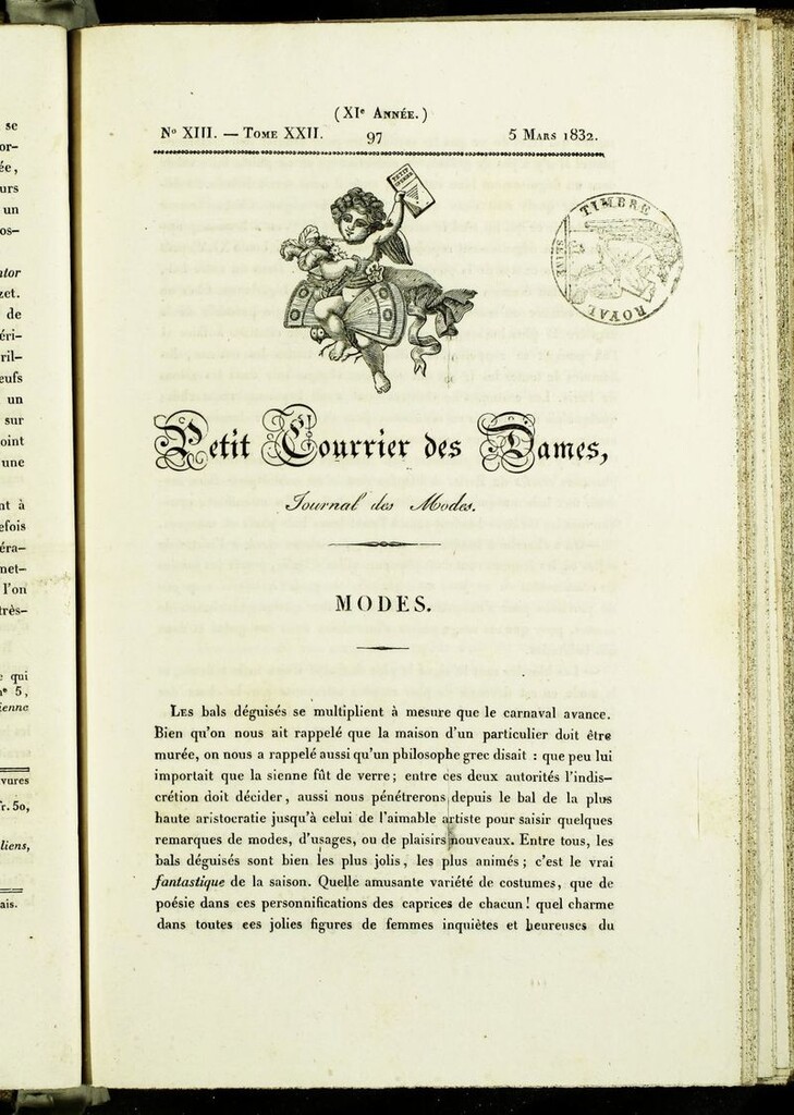 Miniatura de Petit Courrier des Dames : annonces des modes, des nouveautés et des arts del 5 de Marzo de 1832