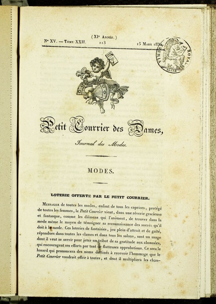 Miniatura de Petit Courrier des Dames : annonces des modes, des nouveautés et des arts del 15 de Marzo de 1832