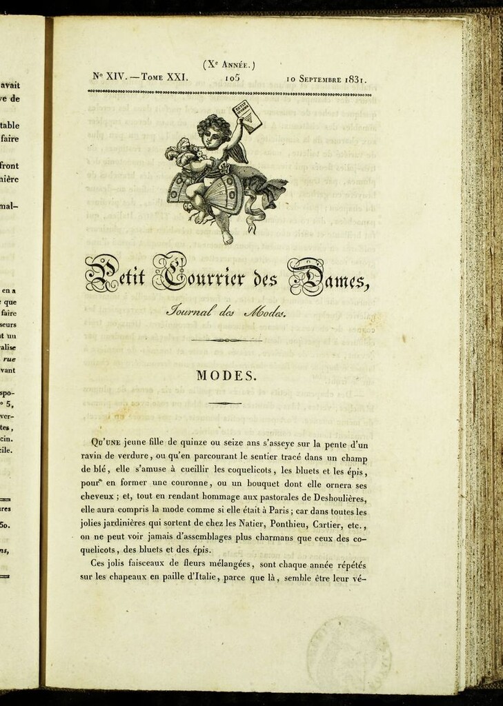 Miniatura de Petit Courrier Des Dames del 10 de septiembre de 1831