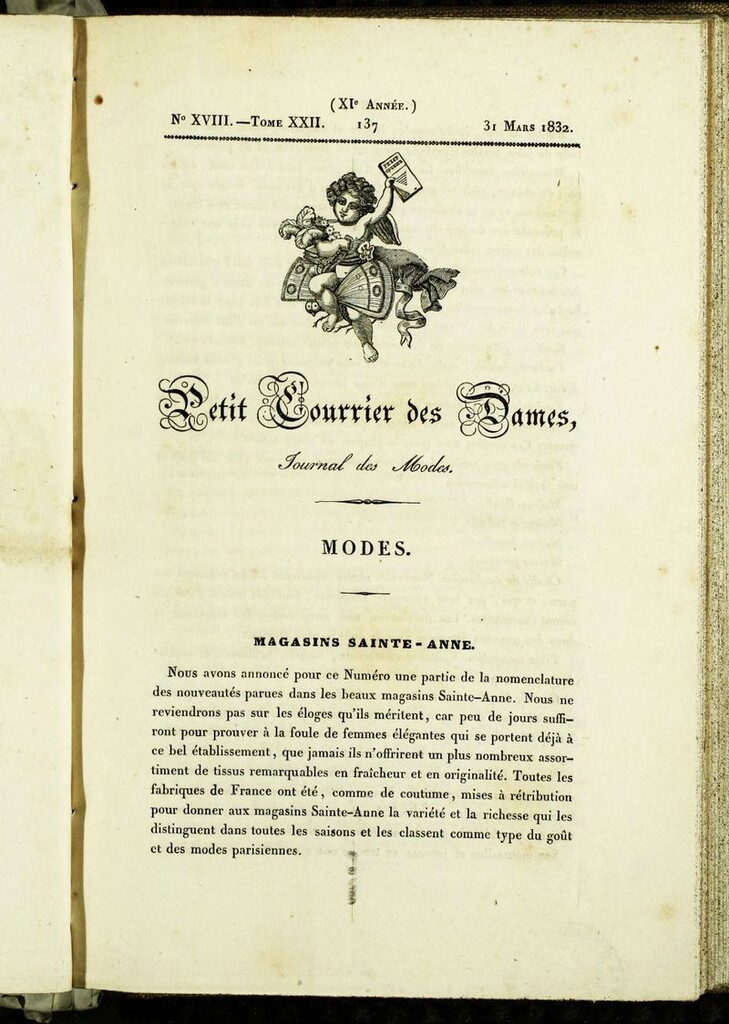 Miniatura de Petit Courrier des Dames : annonces des modes, des nouveautés et des arts del 31 de Marzo de 1832