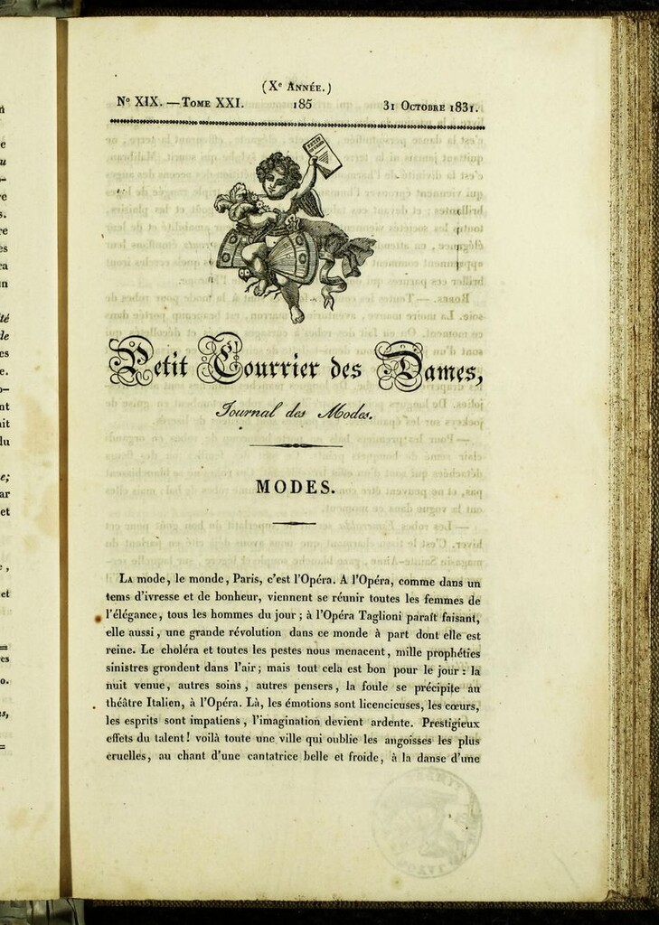 Miniatura de Petit Courrier des Dames : annonces des modes, des nouveautés et des arts del 31 de Octubre de 1831