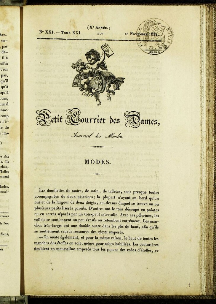 Miniatura de Petit Courrier Des Dames del 10 de noviembre de 1831