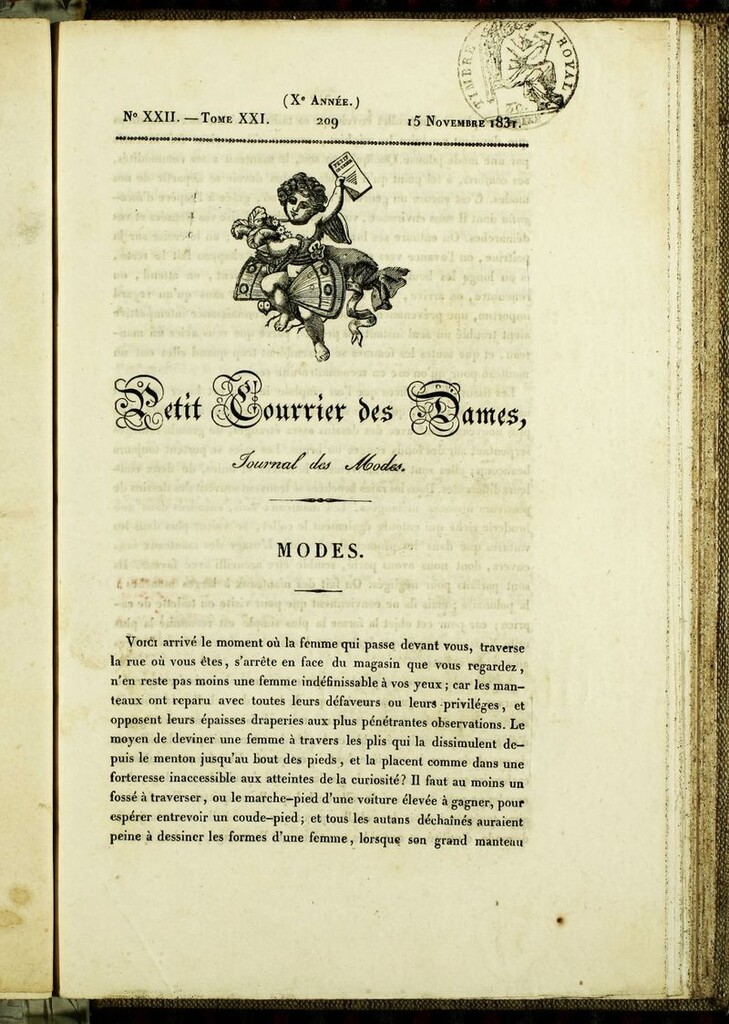 Miniatura de Petit Courrier Des Dames del 15 de noviembre de 1831
