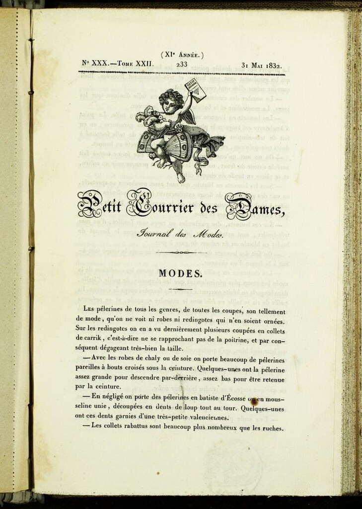 Miniatura de Petit Courrier des Dames : annonces des modes, des nouveautés et des arts del 31 de Mayo de 1832