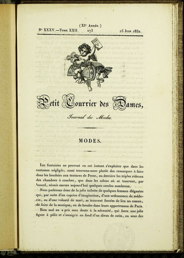 Miniatura de Petit Courrier des Dames : annonces des modes, des nouveautés et des arts del 25 de Junio de 1832