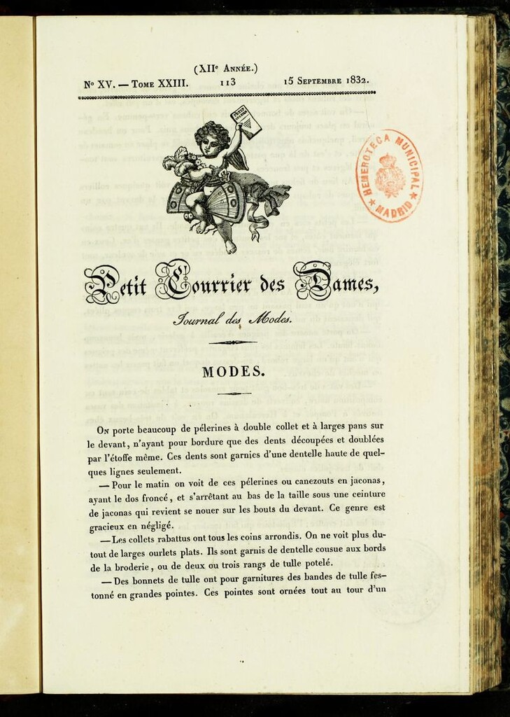 Miniatura de Petit Courrier Des Dames del 15 de septiembre de 1832
