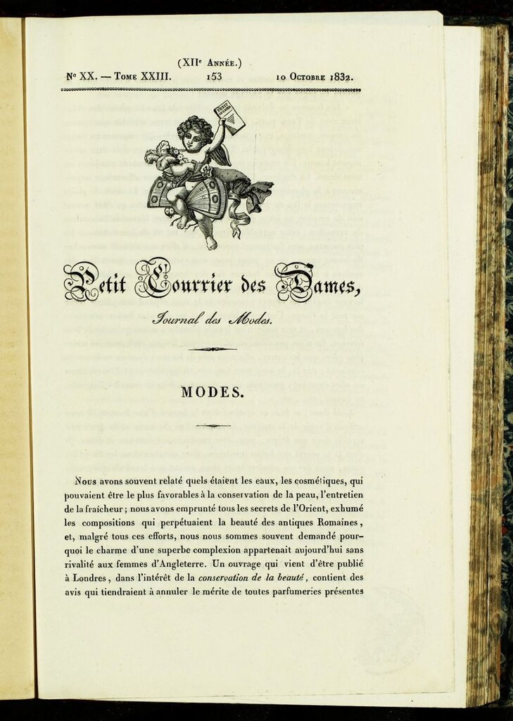 Miniatura de Petit Courrier des Dames : annonces des modes, des nouveautés et des arts del 10 de Octubre de 1832