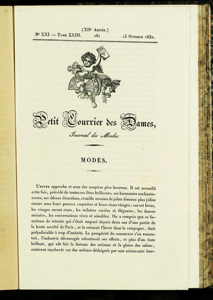 Miniatura de Petit Courrier des Dames : annonces des modes, des nouveautés et des arts del 15 de Octubre de 1832