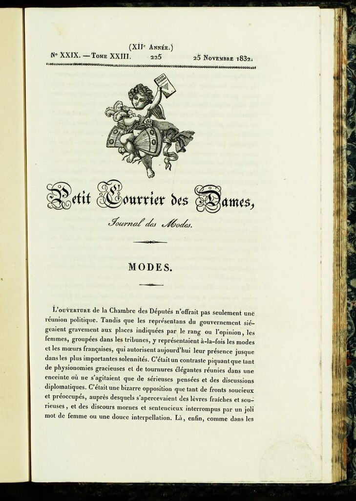 Miniatura de Petit Courrier des Dames : annonces des modes, des nouveautés et des arts del 25 de Octubre de 1832