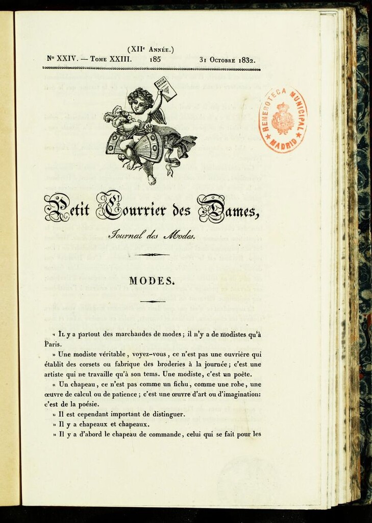 Miniatura de Petit Courrier des Dames : annonces des modes, des nouveautés et des arts del 31 de Octubre de 1832