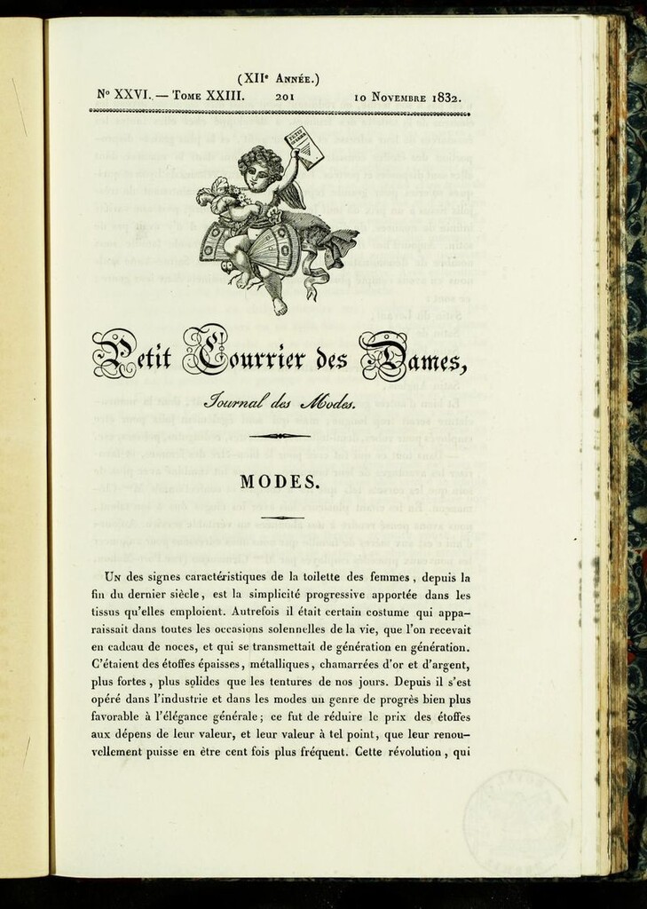 Miniatura de Petit Courrier Des Dames del 10 de noviembre de 1832