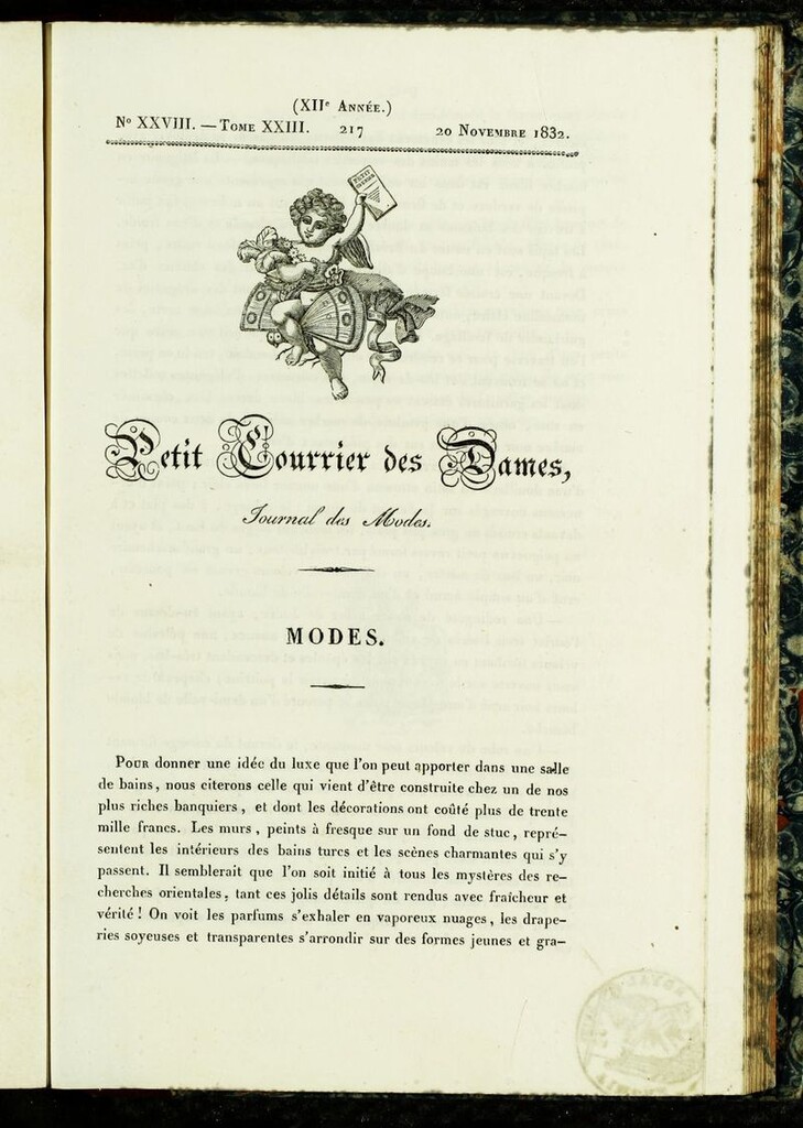 Miniatura de Petit Courrier Des Dames del 20 de noviembre de 1832