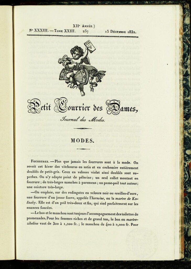 Miniatura de Petit Courrier Des Dames del 15 de diciembre de 1832